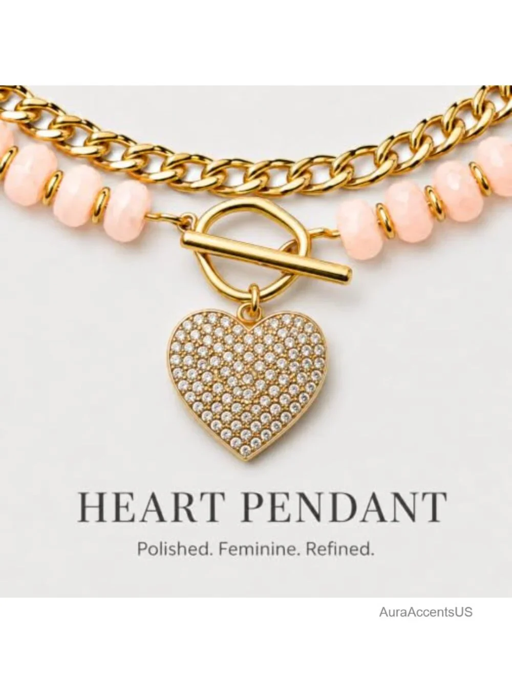 Two-Layer Beaded Necklace with Gold Plated Chain - Boho Choker for Women